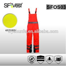 Vestuário de trabalho de alta qualidade combinados laranja com 100% poliéster 300D oxford pu revestido de acordo com EN ISO 20471 e ANSI / ISEA 107